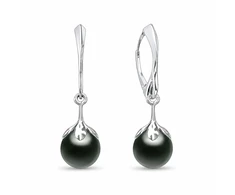 Diamond Sky Jewelry Sidabriniai auskarai „Pearl Galaxy (Magic Juodas)“ su Preciosa® kristalais