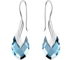 Diamond Sky Jewelry Sidabriniai auskarai „Baroque II (Aquamarine Light Chrome)“ su Swarovski® kristalais