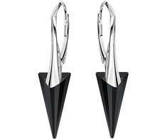 Diamond Sky Jewelry Sidabriniai auskarai „Spike II (Jet)“ su Swarovski® kristalais