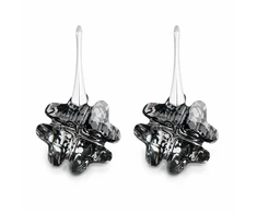 Diamond Sky Jewelry Sidabriniai auskarai „Clover (Sidabrinis Night)“ su Swarovski® kristalais
