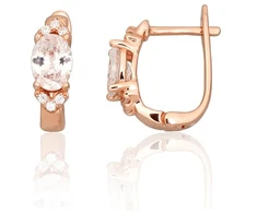 Diamond Sky Jewelry Sidabriniai auskarai su cirkoniais „Golden Mirage II“