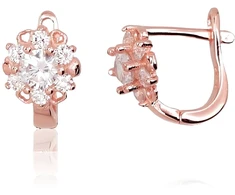 Diamond Sky Jewelry Sidabriniai auskarai su cirkoniais „Akmeninė Gėlė XIII“