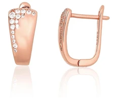Diamond Sky Jewelry Sidabriniai auskarai su cirkoniais „Golden Cascade II“