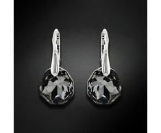 Diamond Sky Jewelry Sidabriniai auskarai „Frozen Edges (Sidabrinis Night)“ su Swarovski® kristalais