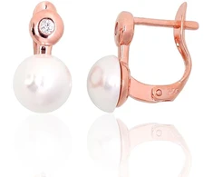 Diamond Sky Jewelry Sidabriniai auskarai su cirkoniais ir perlais „Galos XIII“