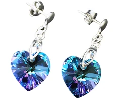 Diamond Sky Jewelry Sidabriniai auskarai „Romantic Heart II (Vitrail Light)“ su Swarovski® kristalais