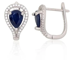 Diamond Sky Jewelry Sidabriniai auskarai su cirkoniais ir safyrais „Vienna III“