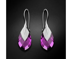Diamond Sky Jewelry Sidabriniai auskarai „Baroque II (Amethyst Light Chrome)“ su Swarovski® kristalais