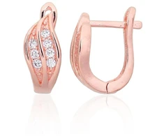 Diamond Sky Jewelry Sidabriniai auskarai su cirkoniais „Foliage II“