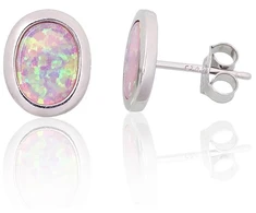 Diamond Sky Jewelry Sidabriniai auskarai su opalitu „Mėnulio Žavesys XVIII“