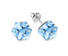 Diamond Sky Jewelry Sidabriniai auskarai „Rubicon II (Aquamarine Comet Argent Light)“ su Swarovski® kristalais