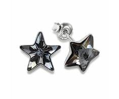 Diamond Sky Jewelry Sidabriniai auskarai „Star (Sidabrinis Night)“ su Swarovski® kristalais