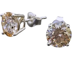 Diamond Sky Jewelry Sidabriniai auskarai „Juno (Fancy Champagne)“ su Swarovski® kristalais