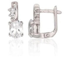 Diamond Sky Jewelry Sidabriniai auskarai su cirkoniais „Frost Light“
