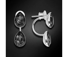 Diamond Sky Jewelry Sidabriniai auskarai „Dew Drop (Sidabrinis Night)“ su Swarovski® kristalais