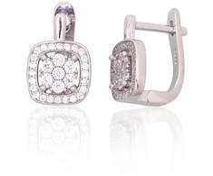 Diamond Sky Jewelry Sidabriniai auskarai su cirkoniais „Akmeninė Gėlė IV“