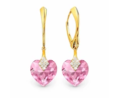Diamond Sky Jewelry Sidabriniai auskarai „Cute Valentine (Light Rose)“ su Swarovski® kristalais