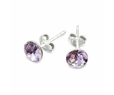 Diamond Sky Jewelry Sidabriniai auskarai moterims DiamondSky „Classic II (Violet)“ su Swarovski kristalais