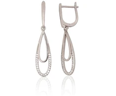 Diamond Sky Jewelry Sidabriniai auskarai su cirkoniais „Double Drop“