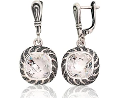 Diamond Sky Jewelry Sidabriniai auskarai „Woven Light“