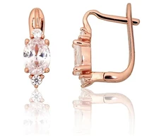 Diamond Sky Jewelry Sidabriniai auskarai su cirkoniais „Golden Mirage“