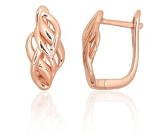 Diamond Sky Jewelry Sidabriniai auskarai „Golden Weave“