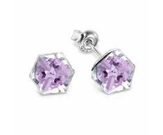 Diamond Sky Jewelry Sidabriniai auskarai „Rubicon II (Vitrail Light)“ su Swarovski® kristalais