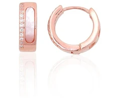 Diamond Sky Jewelry Sidabriniai auskarai su cirkoniais ir perlamutru „Megan II“