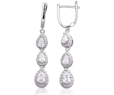 Diamond Sky Jewelry Sidabriniai auskarai su cirkoniais „Teardrop“