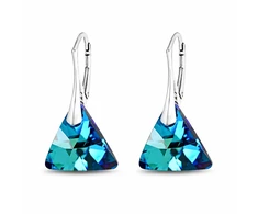 Diamond Sky Jewelry Sidabriniai auskarai moterims DiamondSky „Osiris (Bermuda Mėlyna)“ su Swarovski kristalais
