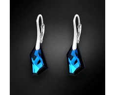 Diamond Sky Jewelry Sidabriniai auskarai „Hyperborea (Bermuda Mėlyna)“ su Swarovski® kristalais