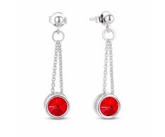 Diamond Sky Jewelry Sidabriniai auskarai „Bonbon (Light Siam)“ su Swarovski® kristalais