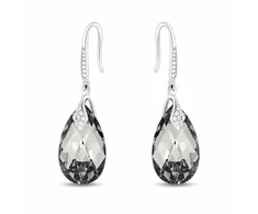 Diamond Sky Jewelry Sidabriniai auskarai moterims DiamondSky „Baroque III (Light Chrome)“ su Swarovski kristalais