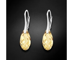 Diamond Sky Jewelry Sidabriniai auskarai „Enchanté (Golden Shadow)“ su Swarovski® kristalais