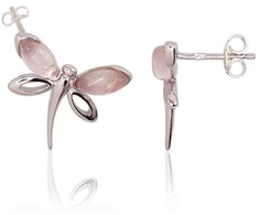 Diamond Sky Jewelry Sidabriniai auskarai su kvarcu „Butterfly III“
