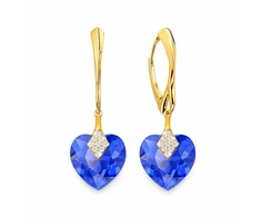 Diamond Sky Jewelry Sidabriniai auskarai moterims DiamondSky „Cute Valentine (Majestic Mėlyna)“ su Swarovski kristalais