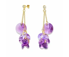 Diamond Sky Jewelry Sidabriniai auskarai „Orchid (Iris / Violet)“ su Swarovski® kristalais