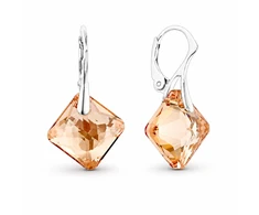 Diamond Sky Jewelry Sidabriniai auskarai „Shimmer (Golden Shadow)“ su Swarovski® kristalais