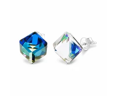 Diamond Sky Jewelry Sidabriniai auskarai „Rubicon II (Bermuda Mėlyna)“ su Swarovski® kristalais