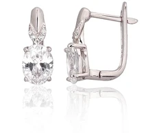 Diamond Sky Jewelry Sidabriniai auskarai su cirkoniais „Sidabrinis Mist“