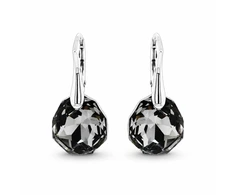Diamond Sky Jewelry Sidabriniai auskarai „Frozen Edges (Sidabrinis Night)“ su Swarovski® kristalais