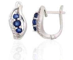 Diamond Sky Jewelry Sidabriniai auskarai su cirkoniais ir safyrais „Vine“
