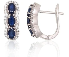 Diamond Sky Jewelry Sidabriniai auskarai su cirkoniais ir safyrais „Sophie“