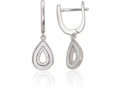 Diamond Sky Jewelry Sidabriniai auskarai su cirkoniais ir perlamutru „Vienna IV“