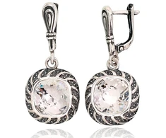 Diamond Sky Jewelry Sidabriniai auskarai „Woven Light“