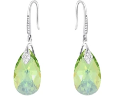 Diamond Sky Jewelry Sidabriniai auskarai „Baroque III (Peridot AB)“ su Swarovski® kristalais