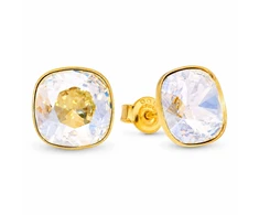 Diamond Sky Jewelry Sidabriniai auskarai „Glare (Golden Shadow)“ su Swarovski® kristalais