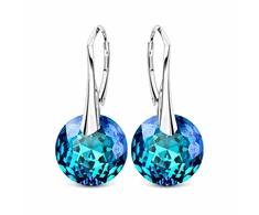 Diamond Sky Jewelry Sidabriniai auskarai „Marianne (Bermuda Mėlyna)“ su Swarovski® kristalais