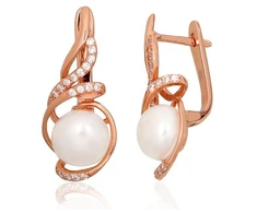 Diamond Sky Jewelry Sidabriniai auskarai su cirkoniais ir perlais „Fabiola II“