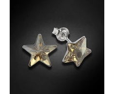 Diamond Sky Jewelry Sidabriniai auskarai „Star (Golden Shadow)“ su Swarovski® kristalais
